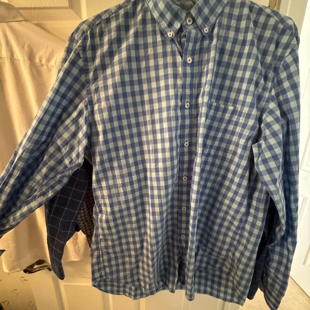 J. Crew Blue and White Plaid Men's Shirt